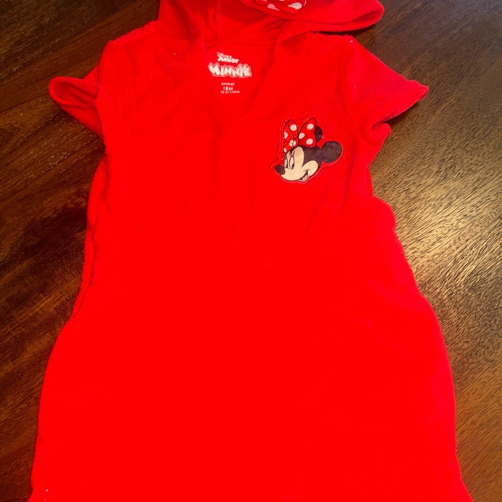 Disney Red Minnie Mouse Hooded Outfit 18 Months